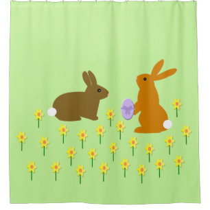 Cute Easter Bunnies and Daffodils