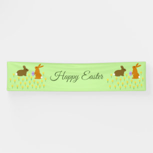 Cute Easter Bunnies and Daffodils Custom Banner