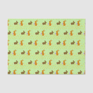 Cute Easter Bunnies and Daffodils Tissue Paper
