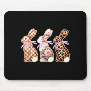 Cute easter bunnies coquette bow easter day mouse pad