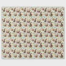Cute Easter Bunnies & Decorated Egg Baskets Design