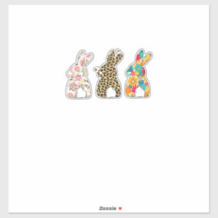 Cute Easter Bunnies Leopard Bunny and Flower Bunni