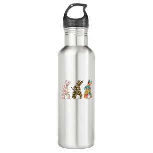 Cute Easter Bunnies Leopard Bunny and Flower Bunni 710 Ml Water Bottle