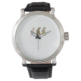 Cute Easter Bunnies Leopard Bunny and Flower Bunni Watch