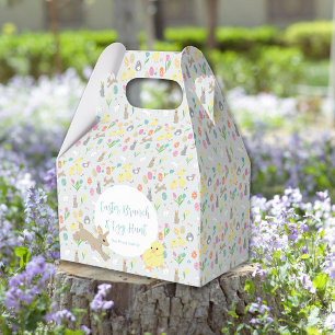 Cute Easter Bunnies Spring Tulips Flowers Favor Box