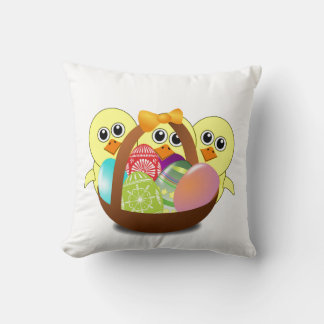 Cute Easter Bunnies Throw Pillow