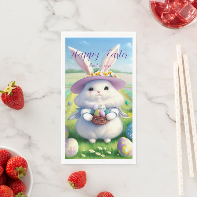 Cute Easter Bunny 01 Napkin (Insitu)