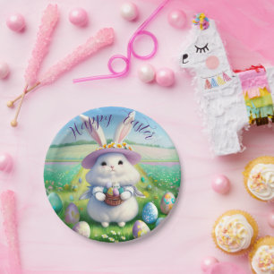 Cute Easter Bunny 01 Paper Plate