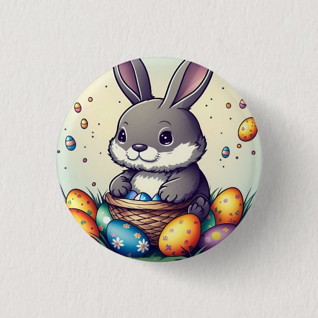 Cute Easter Bunny 1 Inch Round Button (Front)