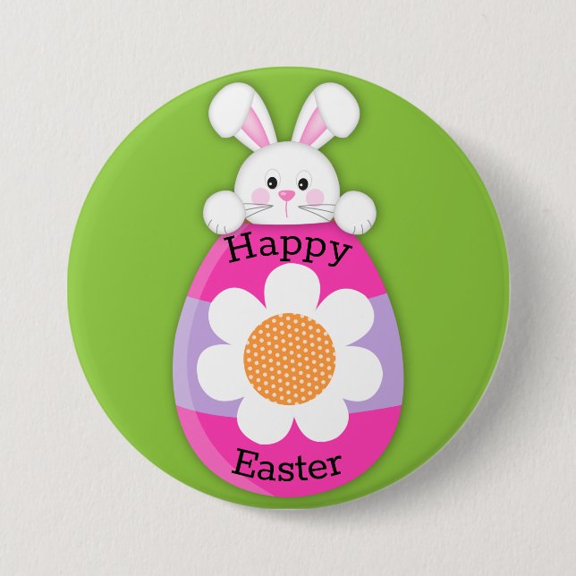 Cute Easter Bunny 3 Inch Round Button (Front)