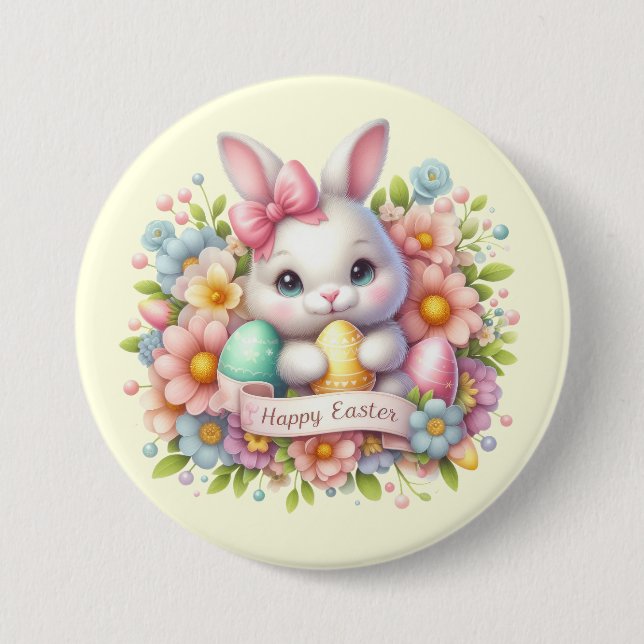 Cute Easter Bunny   3 Inch Round Button (Front)