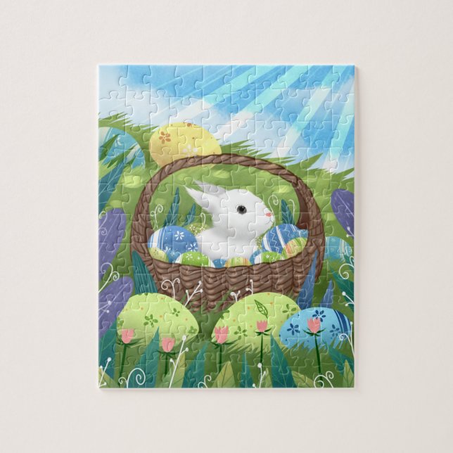 Cute Easter Bunny and Decorated Eggs Jigsaw Puzzle (Vertical)