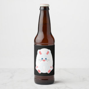 Cute easter bunny and egg beer bottle label