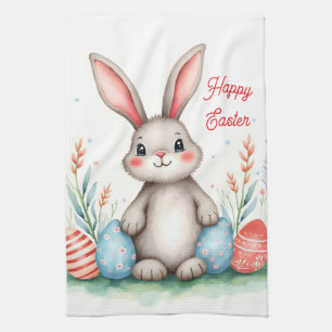 Cute Easter Bunny And Eggs Popular Collection Kitchen Towel