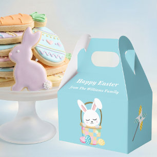 Cute Easter Bunny Baby Blue Customized Party Favor Box