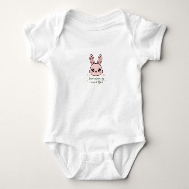 Cute Easter Bunny Baby Bodysuit (Front)