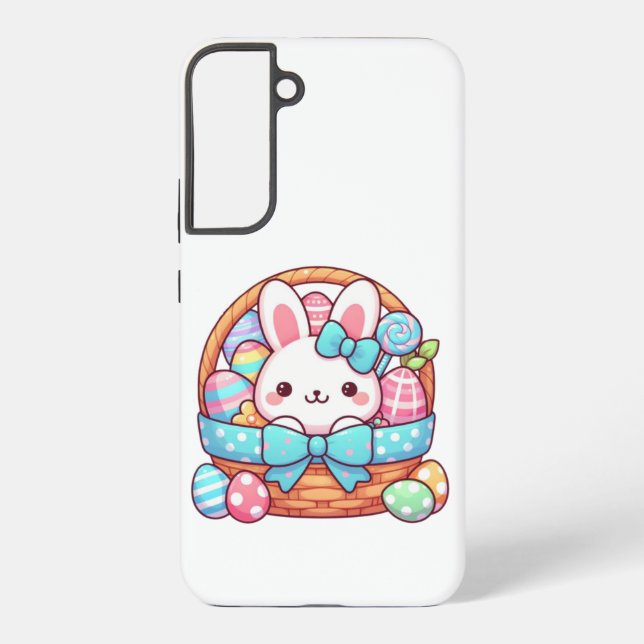 Cute, Easter bunny bakset Samsung Galaxy S22+ Case (Back)