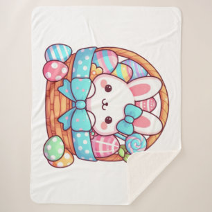 Cute, Easter bunny bakset Sherpa Blanket