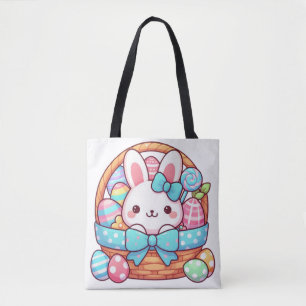 Cute, Easter bunny bakset Tote Bag