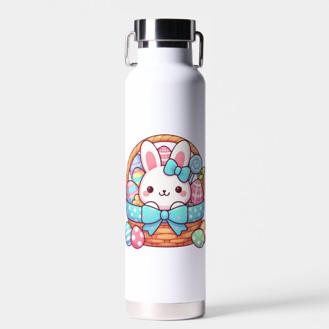 Cute, Easter bunny bakset Water Bottle (Front)