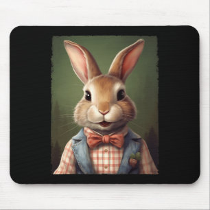 Cute Easter Bunny Bow Tie Rabbit Happy Easter Boys Mouse Pad