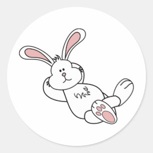 Cute Easter Bunny Chilling out Classic Round Sticker
