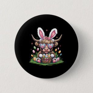 Cute Easter Bunny Cow Design Cow Lover Funny 2 Inch Round Button