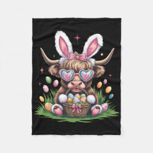 Cute Easter Bunny Cow Design Cow Lover Funny  Fleece Blanket