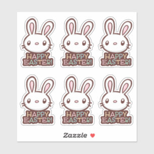 Cute Easter Bunny Custom-Cut Vinyl Sticker