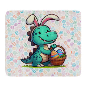 Cute, Easter bunny dinosaur Cutting Board