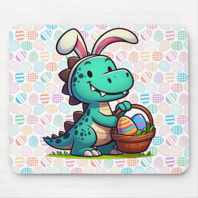 Cute, Easter bunny dinosaur Mouse Pad (Front)