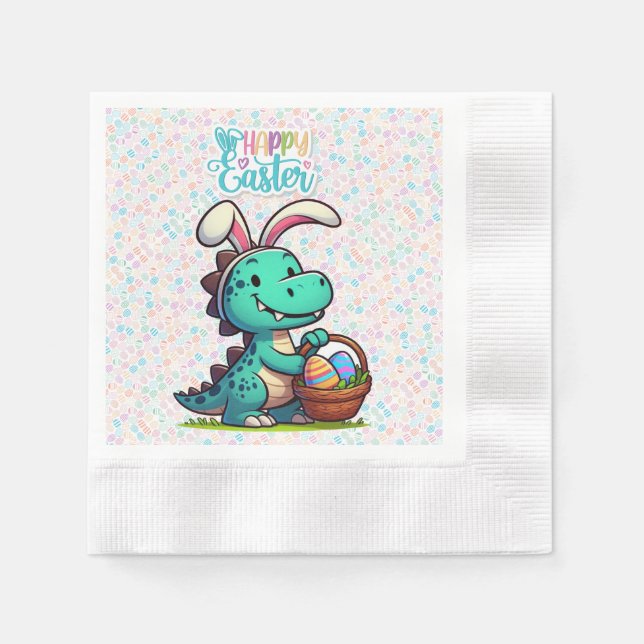Cute, Easter bunny dinosaur Napkin (Front)