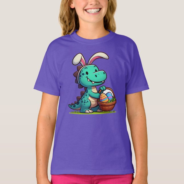 Cute, Easter bunny dinosaur T-Shirt (Front)