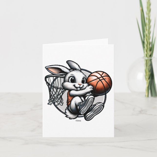 Cute Easter Bunny Dunk Squad Basketball  Card (Front)