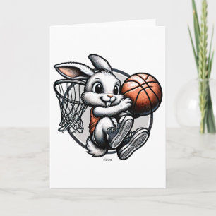 Cute Easter Bunny Dunk Squad Bysketbyll Card
