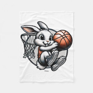 Cute Easter Bunny Dunk Squad Bysketbyll  Fleece Blanket