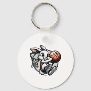 Cute Easter Bunny Dunk Squad Bysketbyll Keychain