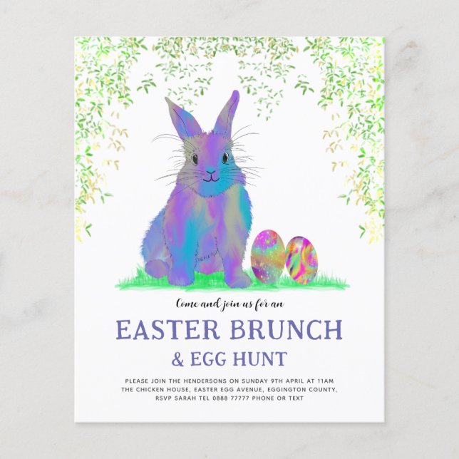 Cute Easter Bunny Egg Hunt and Brunch Flyer (Front)