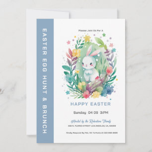 Cute Easter Bunny-Egg Hunt & Brunch Invite