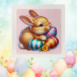 Cute Easter Bunny & Eggs Jigsaw Puzzle
