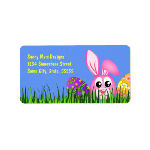 Cute Easter Bunny Eggs Med Return Address Labels