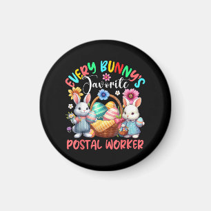 Cute Easter Bunny Face Rabbit Bunny With Glasses & Magnet