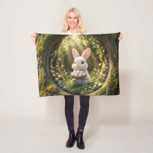 Cute Easter Bunny Fleece Blanket