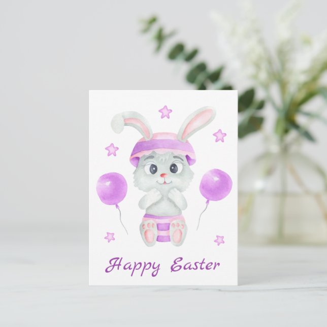 Cute Easter Bunny for a positive mood  Postcard (Standing Front)