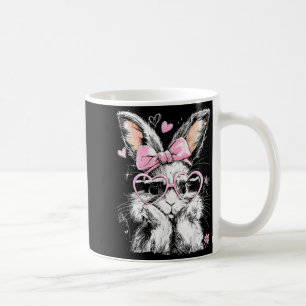 Cute easter bunny for women pink rabbit coquette coffee mug