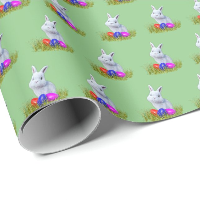 Cute Easter Bunny Gift Wrapping Paper (Roll Corner)