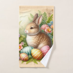 Cute Easter Bunny Holiday Hand Towel
