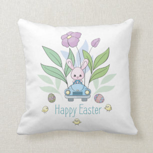 cute Easter bunny Holiday Throw Pillow