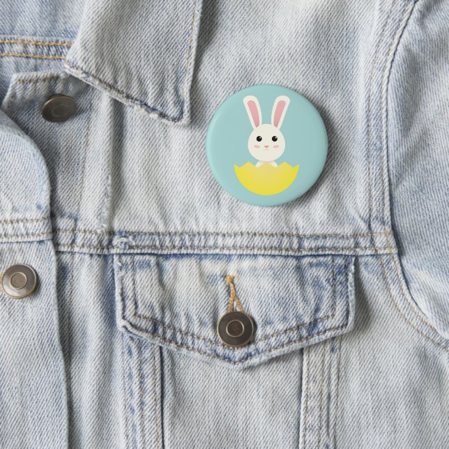 Cute Easter Bunny I 2 Inch Round Button (In Situ)