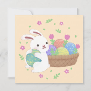 Cute Easter Bunny Illustration Invitation